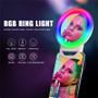 RGB Dimmable LED Mobile Ring Fill Light With Mirror