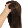 Natural Looking Brown Clip In Hair Pieces Women's Human Hair Wigs
