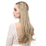 18" 120g Ombre Bayalage Heat-Friendly Synthetic Hair Natural Wave Halo Hair Extensions Flip Crown Extensions Grey Pink