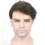 In stock 100% human hair mens black brown toupee hair system hairpiece full lace