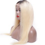 1B 613 150 Pre Plucked Peruvian Remy Ombre Blonde Lace Front Straight Human Hair Wigs with Baby Hair