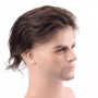 Darkest Brown Full French Lace European Remy Human Hair Toupee for Men Lace Hairpiece