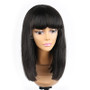 Glueless Lace Front Remy Human Hair Wigs For Women Blunt Bob Wig With Full Bangs