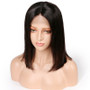 Short Straight Human Hair Bob Wigs For Women Roots Remy Brazilian Lace Front
