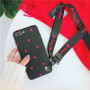 Heart Love Soft Phone Case With Strap For iPhone