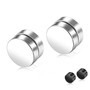 Round Stud Magnetic Earrings For Men Stainless Steel