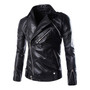 Vintage leather motorcycle jacket for men punk retro riding black coat