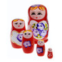 Small Red Matryoshka Nesting Dolls 5 Pieces