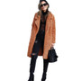 Women long cardigan coat faux fur teddy jacket winter outwear warm soft elegant