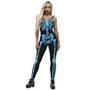 Sexy halloween fantastic scary costume women catsuit jumpsuit cosplay skeleton rose print