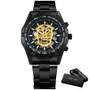 Men Steel Strap Mechanical Skull Watch