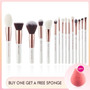 Jessup Makeup brushes set 6-25pcs Pearl White / Rose Gold Professional Make up brush Natural hair Foundation Powder Blushes