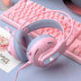 Original YL- Gaming Headphones Wired Girl Pink Stereo Large Headphone Noise Canceling Headphone With