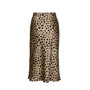 Spot on High Waist Leopard Satin Midi Skirt