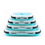 4pcs 3 Colors New Home Folded Telescopic Silicone Lunch Box Set Kids Free Plastic Snack Box Adult Food Storage Container With Silicone Lid