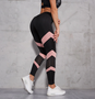 High Waist Yoga Pants Women Pink Mesh Patchwork Sport Leggings