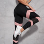 High Waist Yoga Pants Women Pink Mesh Patchwork Sport Leggings