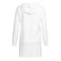 Hooded White Skirt Set: Long Sleeve Sweatshirt Crop Top + Mini Skirt