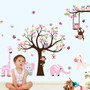 Wall decal wall sticker for kid room animals zoo monkey owl butterfly home decor