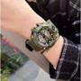 Sport wristwatch women watch LED waterproof army color analog digital clock