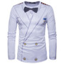 2017 New Men Long Sleeve T Shirt O Neck Male Printing Fake Suit T-Shirt 3D Fashion Clothing High Quality t shirt men
