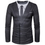 2017 New Men Long Sleeve T Shirt O Neck Male Printing Fake Suit T-Shirt 3D Fashion Clothing High Quality t shirt men
