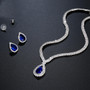 Brilliant Blue Waterdrop  Necklace and Earrings SET