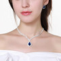 Brilliant Blue Waterdrop  Necklace and Earrings SET