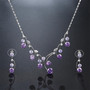 Purple Spring Waterdrop Necklace and Earrings  SET