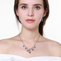 Purple Spring Waterdrop Necklace and Earrings  SET