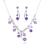 Purple Spring Waterdrop Necklace and Earrings  SET