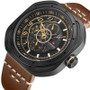 Army military wristwatch men leather business watch quartz chronograph sports