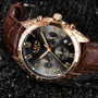 LIGE Leather and Chain Men's Watches