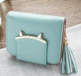 Cute Cat Leather Wallet Trifold