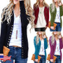 Casual Long Sleeve Knitted Cardigans