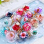 charms crystal flower glass bracelet pendant DIY decoration craft jewelry10pcs