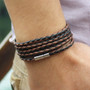 Vintage leather bracelet men