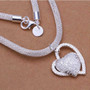 charms necklace 925 silver jewelry women heart pendant