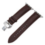 Leather watchband for iWatch Apple Watch 38mm 42mm steel butterfly buckle band wrist bracelet