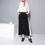 Unique New white pleated chiffon stitching wide leg pants capris Women Summer Fashion High Quality Chiffon Trousers Frauenhose