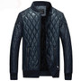 Leather Bomber Jacket Men Motorcycle Coat Casual Warm Outwear