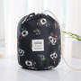 UOSC Women Lazy Drawstring Cosmetic Bag Round Travel Makeup Bag Organizer Make Up Case Storage Pouch Toiletry Beauty Kit Neceser