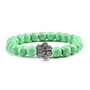 Natural Matte Stone Paw Print Charm Bracelet