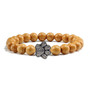 Natural Matte Stone Paw Print Charm Bracelet