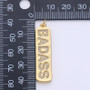 Micro Pave Badass Word Charm Rectangle in 14k Gold