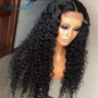 Deep Wave Closure Wig Human Hair Lace Frontal Wigs 180 Lace 4x4 Frontal Lace Wig