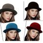 Women's Trendy Bowler Derby Fedora Hat