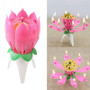 Birthday Cake Music Candles Lotus Flower Christmas Festival Decorative Music Wedding Party Decoration