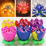 Birthday Cake Music Candles Lotus Flower Christmas Festival Decorative Music Wedding Party Decoration