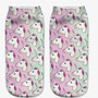 New Print 3D Kawaii girl Women socks New Unisex Cute Harajuku Unicorn Animal Ankle socks female Printed Slipper socks Wholesale